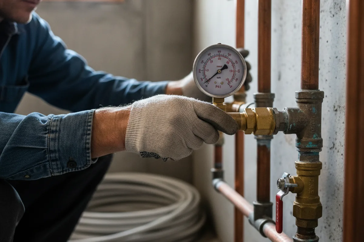 Pressure testing a repaired line during Water Line Repair in Hickman